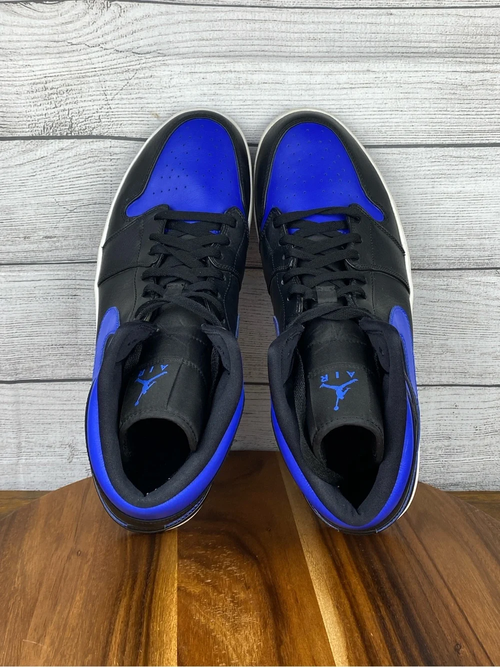 Nike Air Jordan 1 Mid Royal Blue Black Sneakers 554724-068 Men’s Shoe Size 17